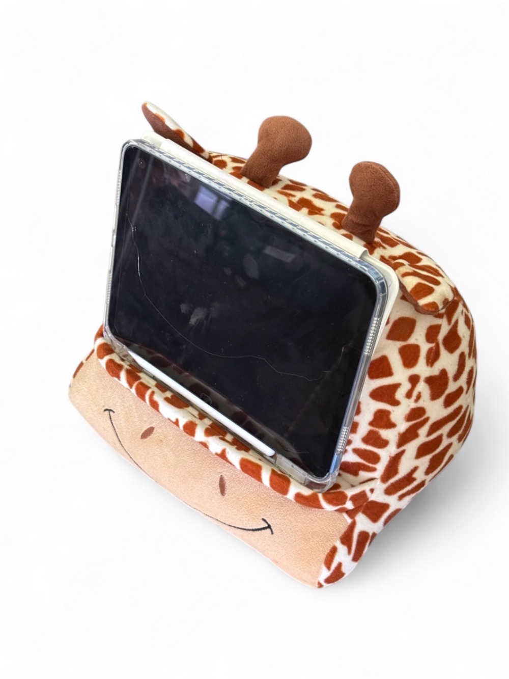 Giraffe Plush Kids Phone/Ipad Holder - Brown
